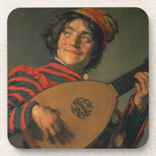 Portrait of a Jester with a Lute oil on canvas Coaster