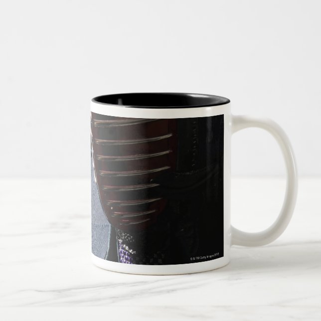 Portrait of a Kendo Fencer 6 Two-Tone Coffee Mug (Right)