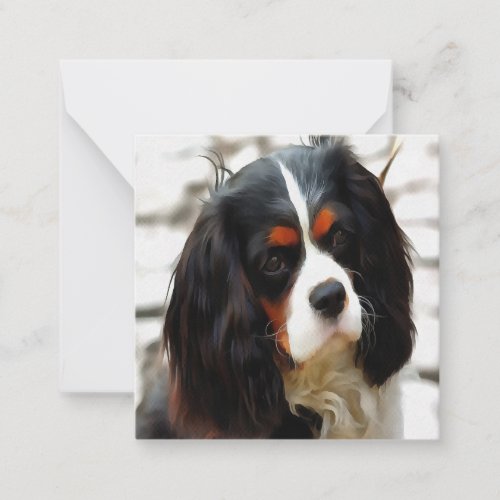 Portrait Of A King Charles Cavalier Spaniel Note Card