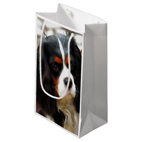 Portrait Of A King Charles Cavalier Spaniel Small Gift Bag