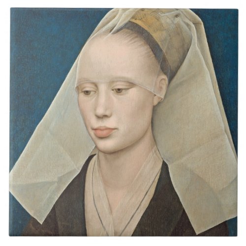 Portrait of a Lady c1460 oil on panel Ceramic Tile