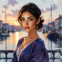 Portrait of a Lady in a Coastal Town