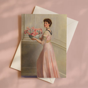 Portrait of a Lady in Pink John Collier Card