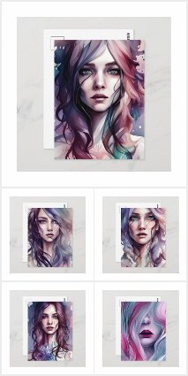 Portrait of a Lady in Purple, Postcards
