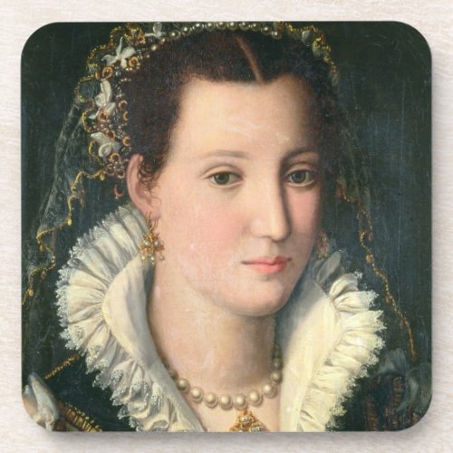Portrait of a Lady oil on panel 2 Beverage Coaster
