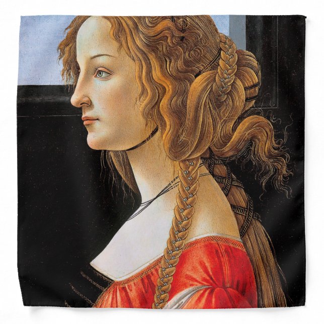 Portrait of a Lady, Sandro Botticelli Bandana (Front)