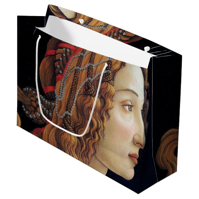 Portrait of a Lady, Sandro Botticelli Large Gift B Bag (Front Angled)