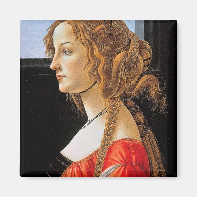 Portrait of a Lady, Sandro Botticelli Magnet (Front)