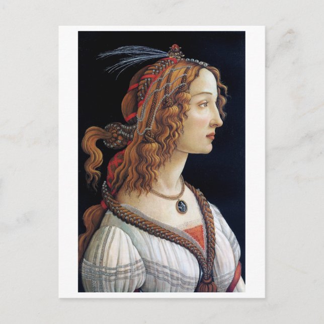 Portrait of a Lady, Sandro Botticelli Postcard (Front)