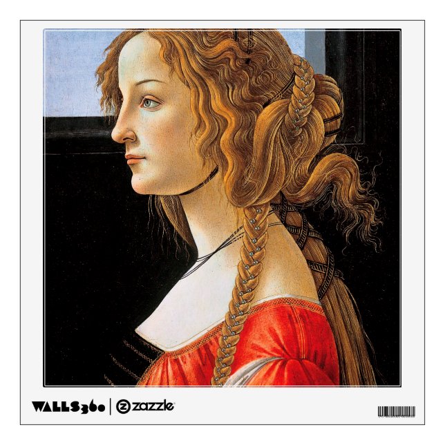 Portrait of a Lady, Sandro Botticelli Wall Decal (Front)