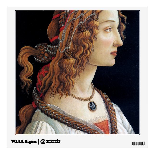 Portrait of a Lady, Sandro Botticelli Wall Decal (Front)