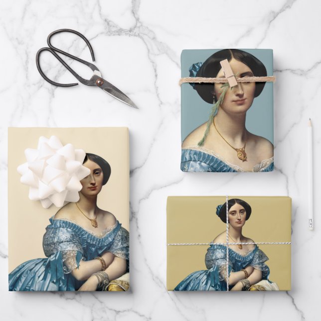 Portrait of a Lady Wrapping Paper Sheets (Front)