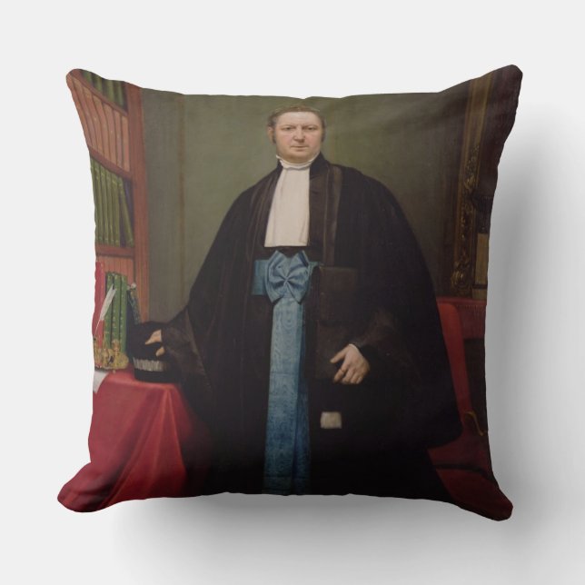 Portrait of a Lawyer in his Library, 1852 (oil on Throw Pillow (Front)