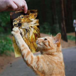 Portrait Of A Lion Acrylic Painting Poster