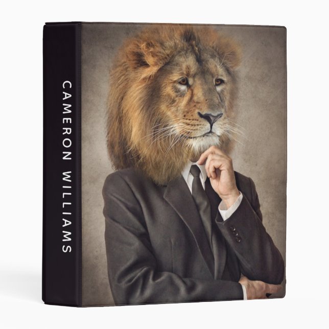 Portrait of A Lion | Add Your Name Mini Binder (Front/Spine)