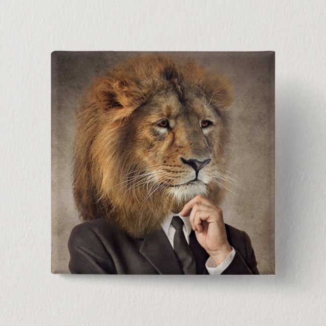 Portrait of A Lion Button (Front)