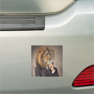 Portrait of A Lion Car Magnet