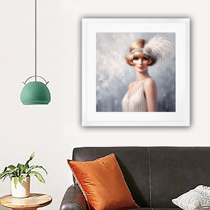 Portrait of a Lovely Flapper Girl Framed Art