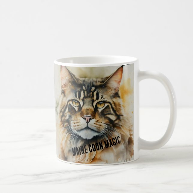 Portrait of a Maine Coon Cat Mug (Right)