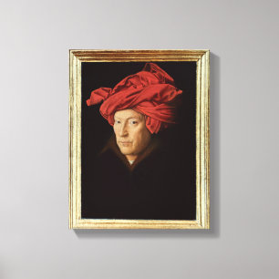 Portrait of a Man, 1433 (oil on oak) (see also 422 Canvas Print