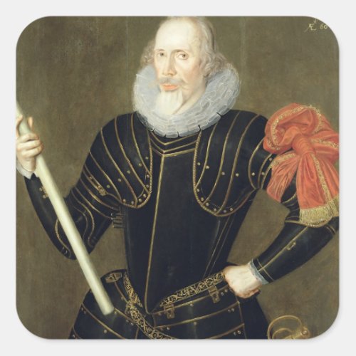 Portrait of a Man 1593 oil on panel Square Sticker