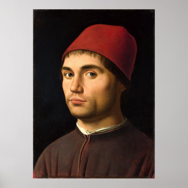 Portrait of a Man by Antonello da Messina Poster (Front)