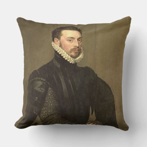 Portrait of a Man from the Retinue of Cardinal Gra Throw Pillow