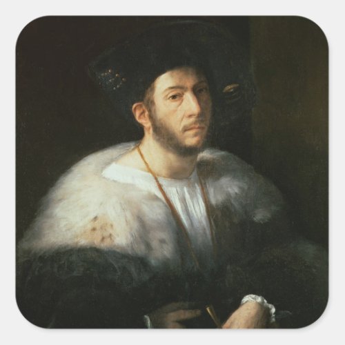 Portrait of a man possibly Cesare Borgia 1476_15 Square Sticker