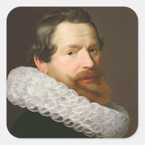 Portrait of a Man Wearing a Ruff Square Sticker