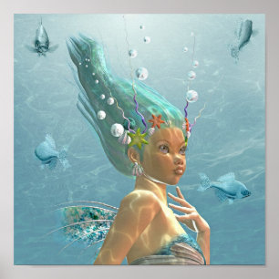 portrait of a mermaid poster