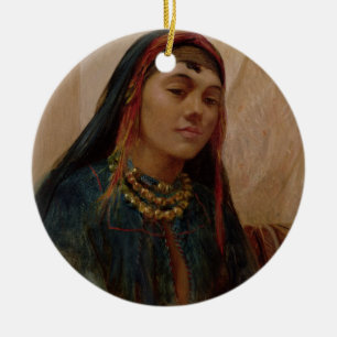 Portrait of a Middle Eastern Girl, c.1859 (oil on Ceramic Ornament