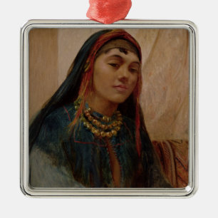 Portrait of a Middle Eastern Girl, c.1859 (oil on Metal Ornament
