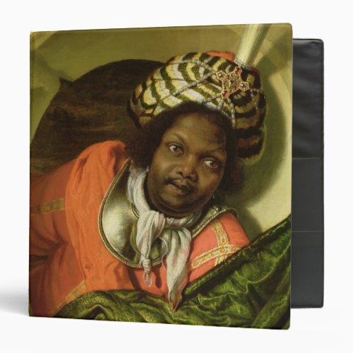 Portrait of a Moor holding a flag at a window Binder