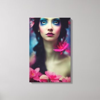 Portrait Of A Mystical Fae Queen  Ultra Beautiful Canvas Print by thatcrazyredhead at Zazzle
