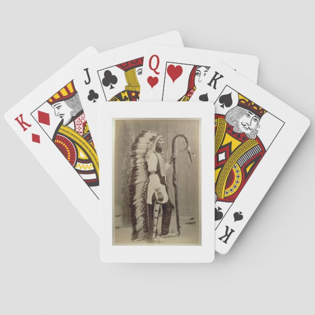 Portrait of a Native American from 'Buffalo Bill's Poker Cards (Back)