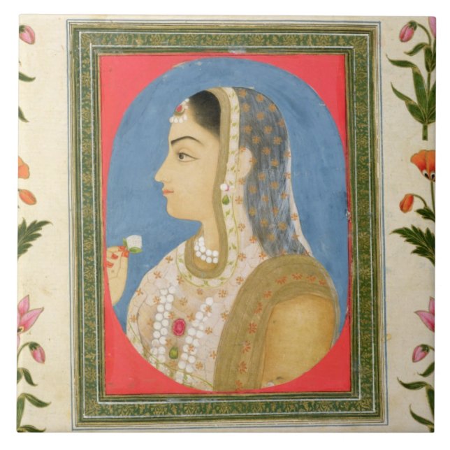 Portrait of a noble lady, from the Small Clive Alb Tile (Front)
