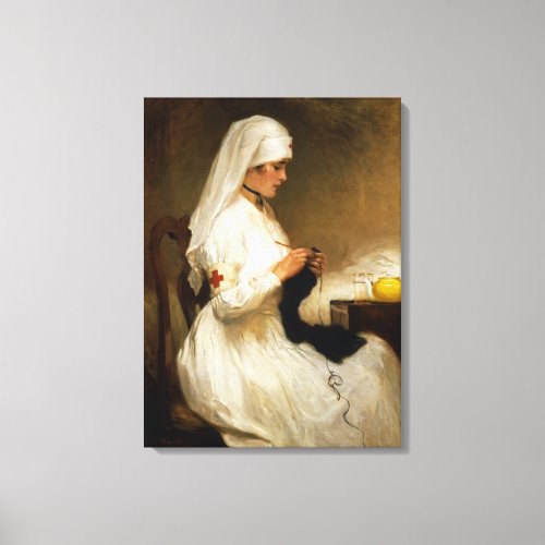 Portrait of a Nurse from the Red Cross Canvas Print