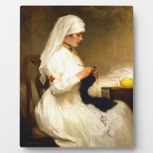 Portrait Of A Nurse Red Cross - Gabriel Nicolet Plaque