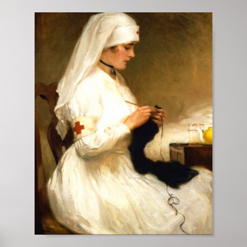 Portrait Of A Nurse Red Cross _ Gabriel Nicolet Poster