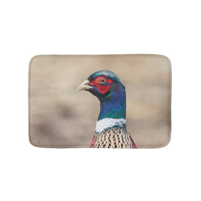 Portrait of a pheasant bathroom mat (Front)