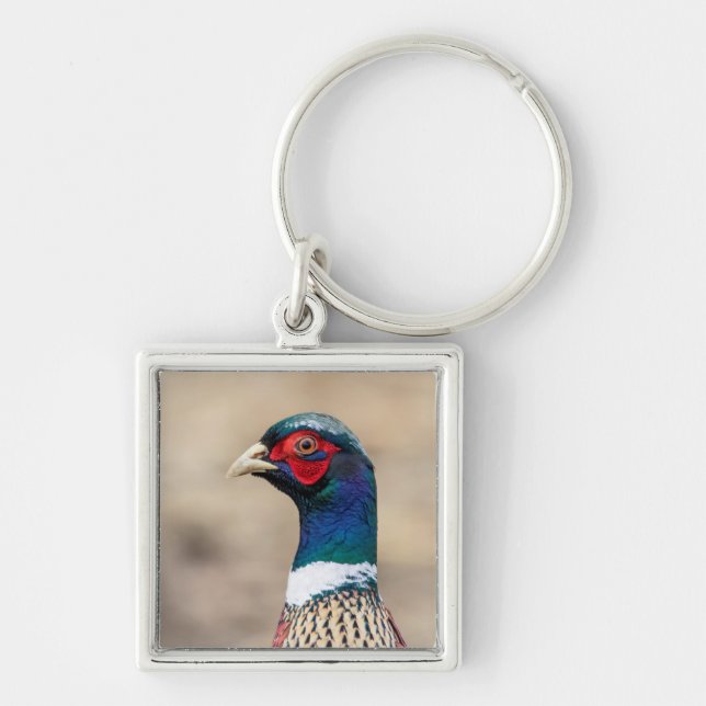 Portrait of a pheasant keychain (Front)