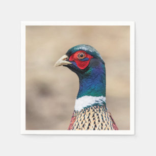 Portrait of a pheasant paper napkins