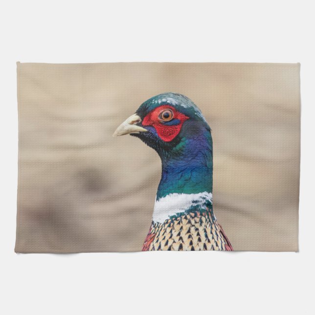 Portrait of a pheasant towel (Horizontal)