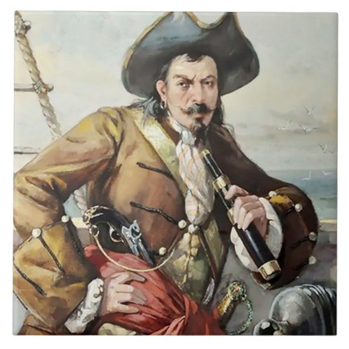Portrait of a Pirate by Unknown Artist Ceramic Tile