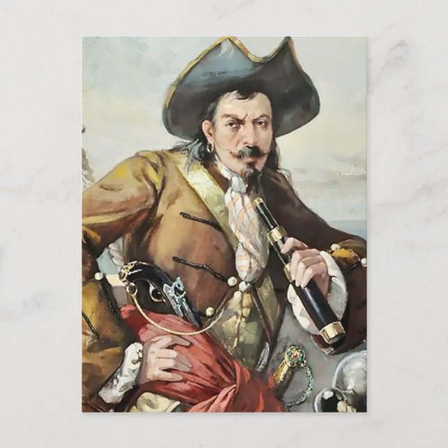 “Portrait of a Pirate” by Unknown Artist Postcard (Front)