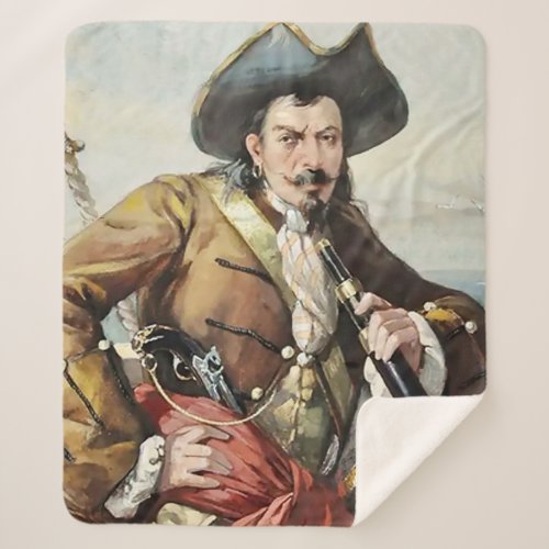 Portrait of a Pirate by Unknown Artist Sherpa Blanket