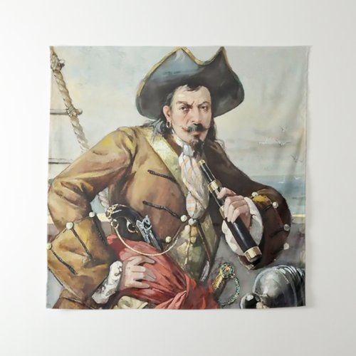 âœPortrait of a Pirateâ by Unknown Artist Tapestry