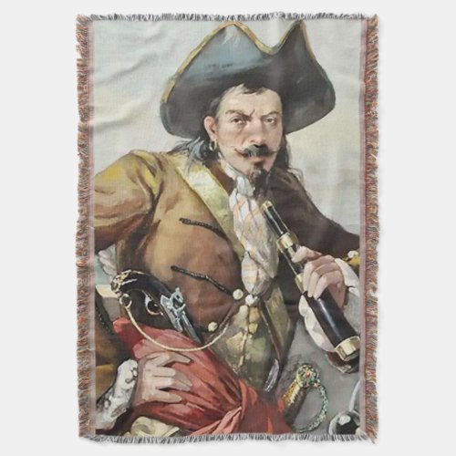 Portrait of a Pirate by Unknown Artist Throw Blanket