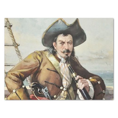 Portrait of a Pirate by Unknown Artist Tissue Paper