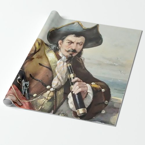 Portrait of a Pirate by Unknown Artist Wrapping Paper